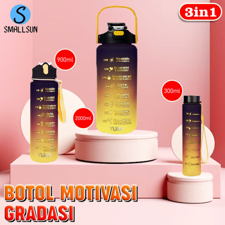(SS) Botol Minum Gradasi Viral Beranak 3 in 1 2000mL+900ml+300ml Free ...