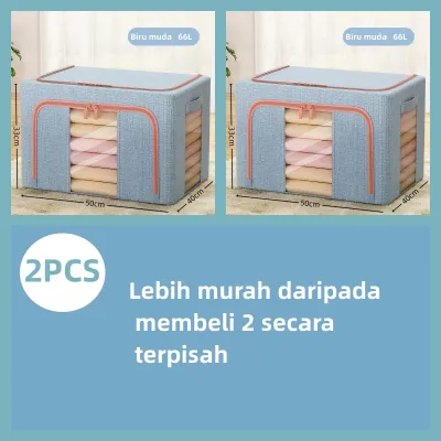 kotak penyimpanan baju storage box Bisa dilipat box baju tahan air tempat penyimpanan Mainan buku box penyimpanan serbaguna