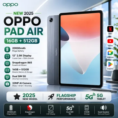 OPPO PAD AIR 16GB RAM + 512GB ROM 20000mAh Battery Snapdragon 865 Twilight Blue/Dawn Gold/Starlight Silver Free Gift Stylus Pen Casing Keyboard Screen Protector 2 Year Warranty