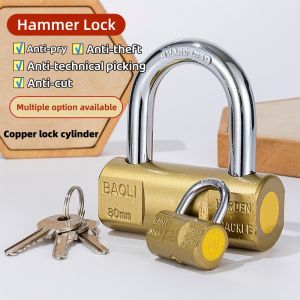 Heavy Duty Padlock with Pure Copper Lock Cylinder Anti-Pry Anti-Cut Anti-Theft Design Hardened Shackle for Home Warehouse Door Luggage Security