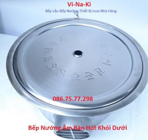 Bếp nướng than hoa BBQ âm bàn bếp nướng tròn hút khói âm bếp nướng nhà hàng hút khói dưới