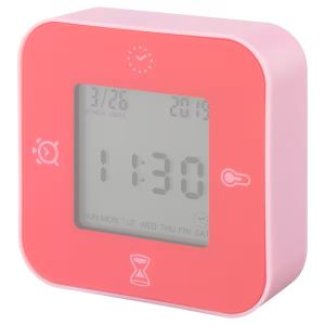 IKEA KLOCKIS Digital Clock | thermometer | alarm | timer | Jam | termometer | penggera | pemasa | White | Pink | 时钟 | 闹钟 | 温度计 | 定时器