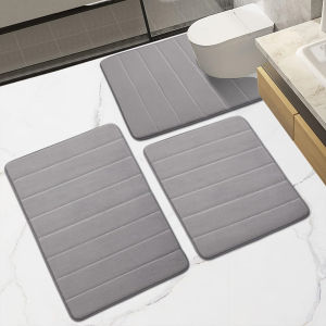 1/2/3Pieces Memory Foam Bathroom Mat Set Non-slip Bath Mat Super Absorbent Water Bathroom Floor Mat Machine Washable Toilet Rug