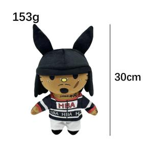 New 30cm Kitty Playboi Carti With Black Rabbit Hat Plush Doll Figure Stuffed Toys Cute Boys Girls Birthday Christmas Gift