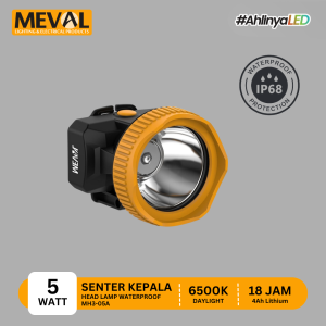 MEVAL Senter Kepala LED Headlamp tahan air - 5 Watt