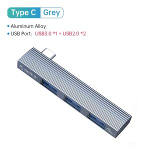 Orico Bộ Chia Usb Mini Bộ Chia USB Type C Bằng Nhôm Bộ Chia 4 Cổng USB 3.0 2.0 Tốc Độ Cao Di Động Bộ Chuyển Đổi Đầu Đọc Thẻ Cho Máy Tính Xách Tay (Nối Tiếp AH)