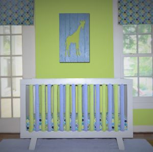 Wonder Bumpers - Lime & Periwinkle Cotton Reversible 2pc Pack