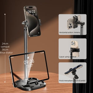 COOBOWE 2in1Tablet Stand Rotatable Pegangan Hp Adjustable Desktop Phone Holder hp Meja Dudukan Ponsel Untuk Live Streaming Video