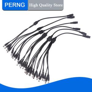 [PERNG] Tehe 1Pc CCTV Security Camera 1 DC Female To 2 3 4 5 6 8 Male Plug Power Cord Adapter Connector Supply Splitter Cable For LED Strip