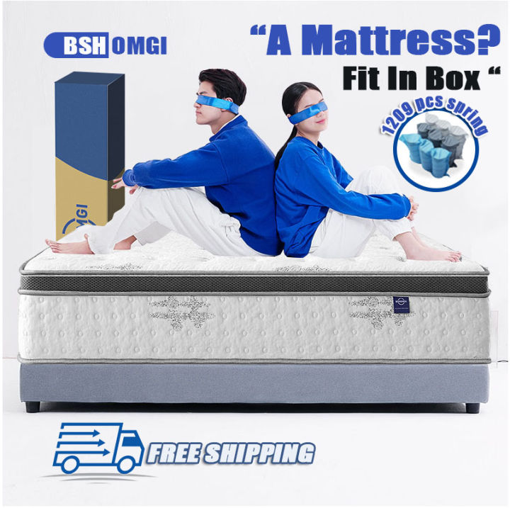 BSHOMGI 10 Inch Mattress Tilam Queen Size King Size Murah Box Spring