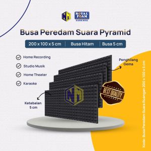 Busa Peredam Suara Motif Pyramid ukuran 200x100x5 cm Terlaris dan Termurah