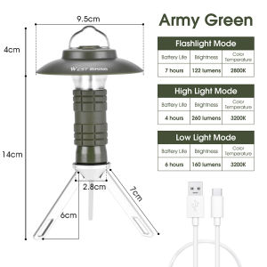 WEST BIKING Đèn LED Lều Cắm Trại Đèn Cắm Trại Ngoài Trời Sạc USB Cổ Điển Đèn Ngủ Đèn Tiết Kiệm Năng Lượng Tại Nhà