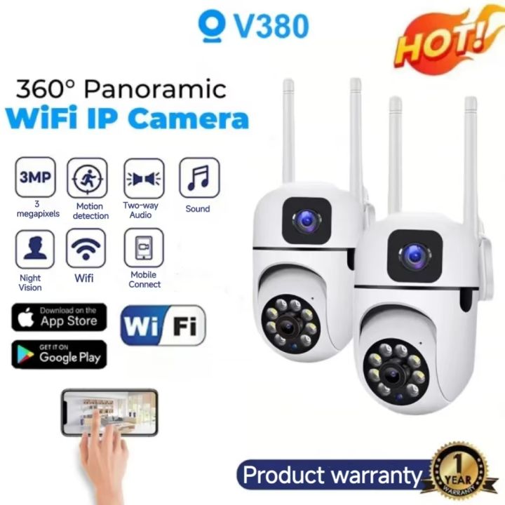V380 PRO Dual Lens 8MP CCTV Camera Connect Cellphone 360°wireless