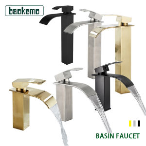 Black Paint&Brushed Waterfall Bathroom Faucet Bathroom Basin Faucets Hot Cold Mixer Tap