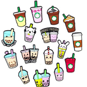 Starbucks milk tea coffee coke jibbitzs charms Pins for shoes bags High quality #cod