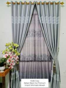 Gorden Minimalis Pintu/Jendela Polos Embos