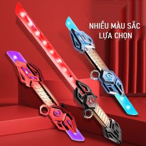 Kiếm Led Biến Hình Cao Cấp Phát Sáng Âm Thanh Pin Sạc Type-C | Kiếm Laser Đồ Chơi Xoay 360 Độ Cho Bé