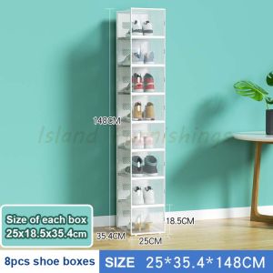 Shoe Storage Boxes Dust-Proof Stackable Large Storage Box with Magnetic Door Shoe Containers Bins Shoe Storage Cabinet Expandable for Closet Entryway Hallway Bedroom shoe boxes