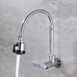 304 Stainless Steel Kitchen Faucet 360 Rotatable Stainless Vertical Type Single Cold Sink Faucet Vertical Faucet Gripo Stainless Faucet Kitchen Faucet Stainless Sink Faucet For Kitchen