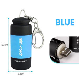 Mini USB Rechargeable Keychain Flashlight Bright LED Portable Light for Travel Camping Outdoor Emergency