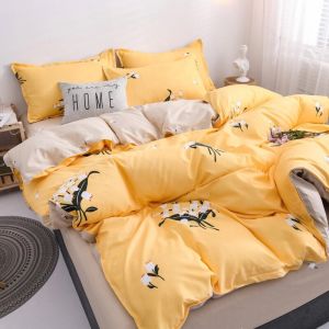 Bộ Chăn Ga Gối Cotton PL Bó Hoa Vàng Chất Liệu Thoáng Mát Kích Cỡ Đa Dạng By. C.A Decor Store