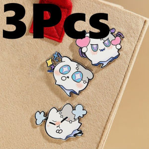 Honkai Star Rail Bai E Wubbaboo Metal Pin 3pcs Hard Enamel Brooch Rainbow Glitter Eyes Heart Stars Charm Lapel Pin Collection Shelf Display Christmas New Year Gift for Friends
