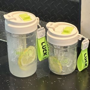 Simple High Value Girl Straw Large Capacity Water Cup Children Portable Plastic Cup