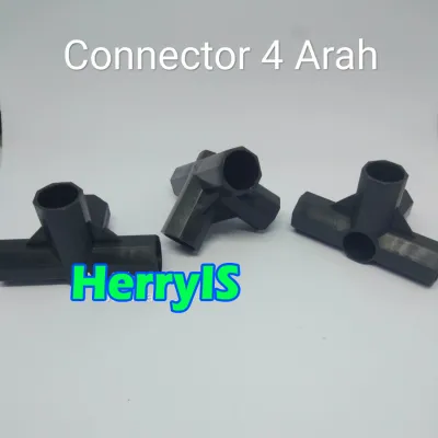Connector Pipa Rak Sepatu Lemari Tee 4 Way Arah conector tulang lemari penyambung pipa 2 buah
