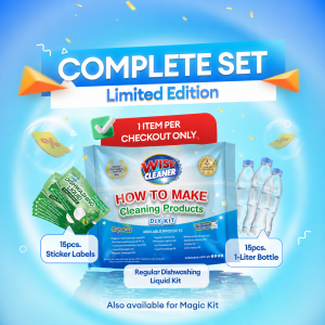 Wise Cleaner Regular Dishwashing Liquid Starter Set DIY Kit with Bottle or Sticker and Stickers