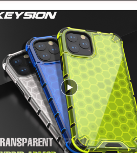 KEYSION Shockproof Case for iPhone 12 mini 12 Pro Max Honeycomb Phone Cover for Apple iPhone SE 2020