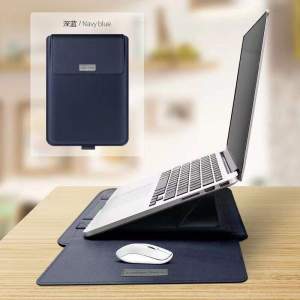 [ChuYH.] 5 in 1 Laptop Stand Bag/Pouch Leather Laptop Sleeve Case magnets Waterproof Bag Cover With Holder Function for Laptop notebook matebook xiaomi huawei Air 13.3/11/12/14/15 inch Laptop Bag & iPad case Bracket Cooling Protection