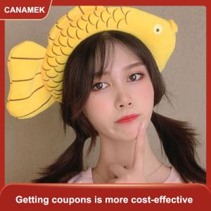 【CANAMEK】 Đáng yêu phụ kiện động vật bên mũ nón tóc Hoop cá mập khủng long phim hoạt hình Clip tóc