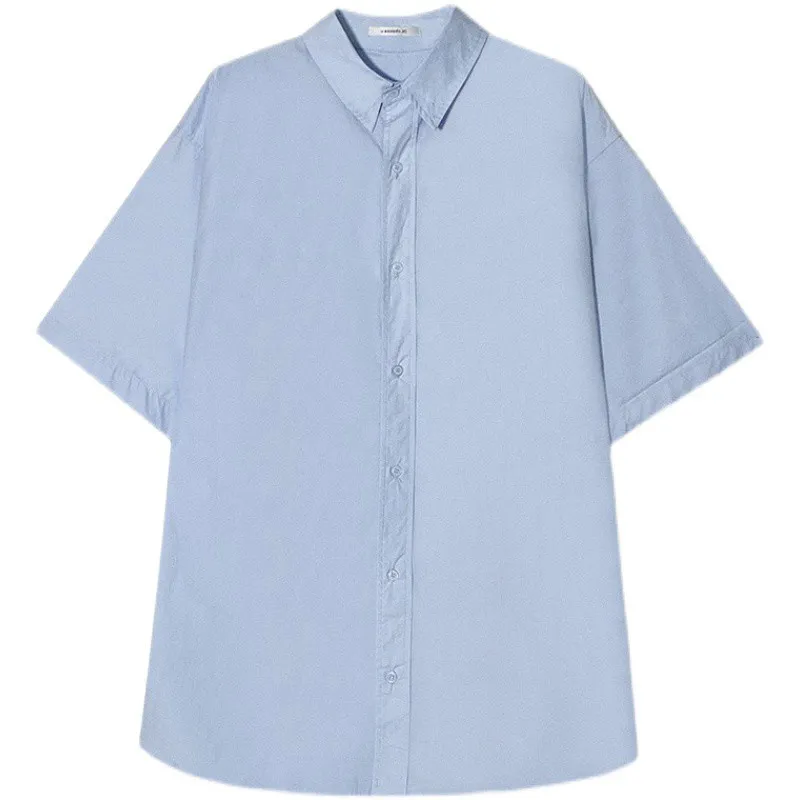 Boyfriend Style White long Shirt Women Korean Style Short Sleeve