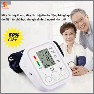 Máy đo huyết áp  Máy đo nhịp tim tự động bằng tay  do điện tử phù hợp cho gia đình có người lớn tuổi