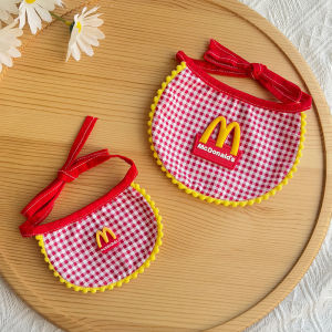 BEIERWA ผ้ากันเปื้อนสำหรับสัตว์เลี้ยงน่ารักพร้อมดีไซน์ของแมคโดนัลด์สำหรับสุนัขและแมวเครื่องประดับแต่งกายเทศกาล