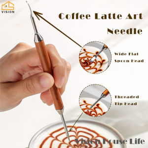 Vision Coffee Latte Art Pen Latte Pull Flower Needle Coffee Decorating Tools Professional Barista Coffee Latte Cappuccino Espresso Decorating Tool