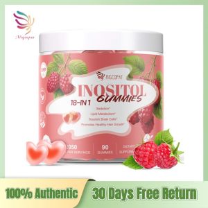 Inositol Gummies Sugar Free Myo-Inositol & D-Chiro Inositol 40:1 Ratio Supplement for Women Fertility Hormone Balance Ovarian Health 90 Gummies