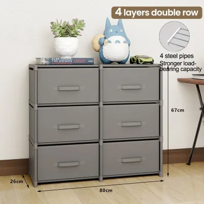 3/4 Cubes Fabric Storage Cabinet With Drawer Space Saving Bedroom Clothes Storage Cabinet Bookshelf