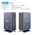 USB C Docking Station ORICO Type-C USB HUBS 15-In-1 Multi-Function Docking Station รองรับ M1 Macbook 5Gbps การส่งข้อมูล HDMI 4K 60Hz การส่งสัญญาณเสียง Rj45 PD3.0 100W แหล่งจ่ายไฟสำหรับโน้ตบุ๊คแล็ปท็อป Type-C Windows 8/10,mac Os หลายระบบ. 
