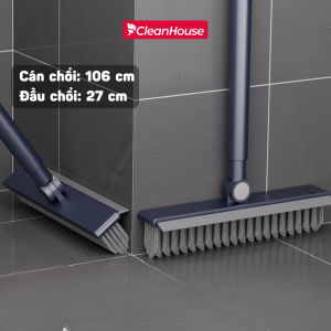 Chổi Chà Sàn Nhà Tắm 2 Trong 1 Chổi Cọ Sàn Kiêm Gạt Nước Đầu Chổi Chữ V Xoay 180 Độ Zline