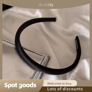 Heabety Fashion Vintage Solid Cream Color Hairband Satin Silk Hair Bands Headwear For Women Girls Fashion Hair Hoops Headbands Hair Accessories
