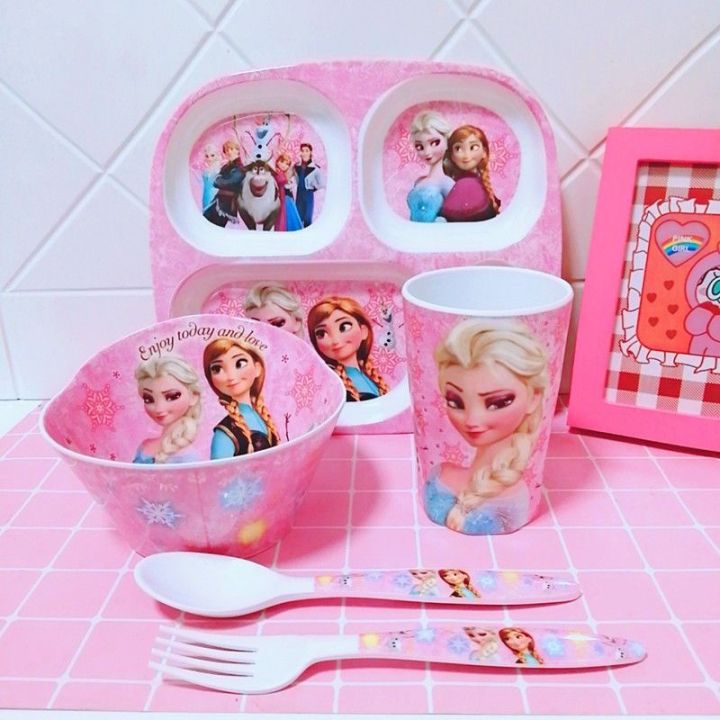 Cute melamine children's bowl tableware set Frozen Princess home
