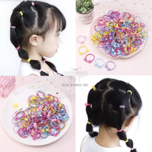 ยางรัดผม ลายการ์ตูน ยางมัดผม ยางรัดผมสำหรับเด็ก 50 เส้นต่อถุง