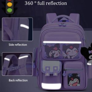 QNQN 【การจัดส่งสินค้า 2-3 วัน】กระเป๋านักเรียนใหม่สำหรับเด็กนักเรียนหญิงชั้นประถมศึกษาปีที่หนึ่งสองสามสี่ห้าหกกระเป๋าเป้สะพายหลังความจุขนาดใหญ่สำหรับเด็กผู้หญิงกระดูกสันหลังป้องกันกระเป๋าสะพายคู่