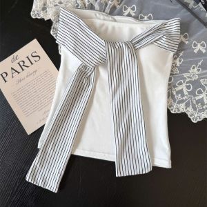 🎀 Áo Ống Ôm Body – Thiết Kế Vest Kẻ Sọc Cổ Điển Ôm Dáng Gợi Cảm Có Đệm Mút dễ phối với nhiều outfit🎀