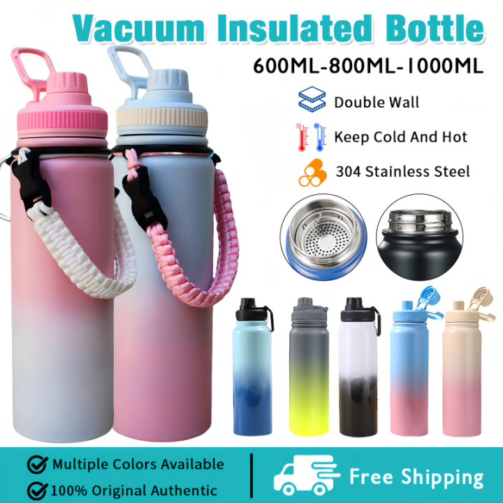 GOODE Tumbler Hot and Cold 24 Hours Sports Fitness 304 Stainless Steel Sports Travel Bottle 600/800/1000ML