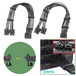New 16pin (12+4) to 2x8P PCIE5.0 Adapter Connector Cable 12VHPWR For GPU Power Supply Cord 90Elbow Line 50/60/70cm