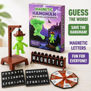 Hangman Board Game Magnetic Word Guessing Toy Educational Family Party Interactive Kids