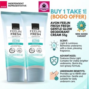 BUY 1 TAKE 1 AVON Feelin Fresh Quelch PEARL BEAUTY Anti-Perspirant Deodorant Creams 55g by Glitz & Glam Online Store