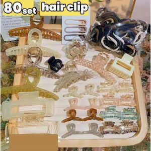 Korean Style Plastic Hair Clip for Women Hairpins Hair Tie Stretch Rubber Hair Set Accessories